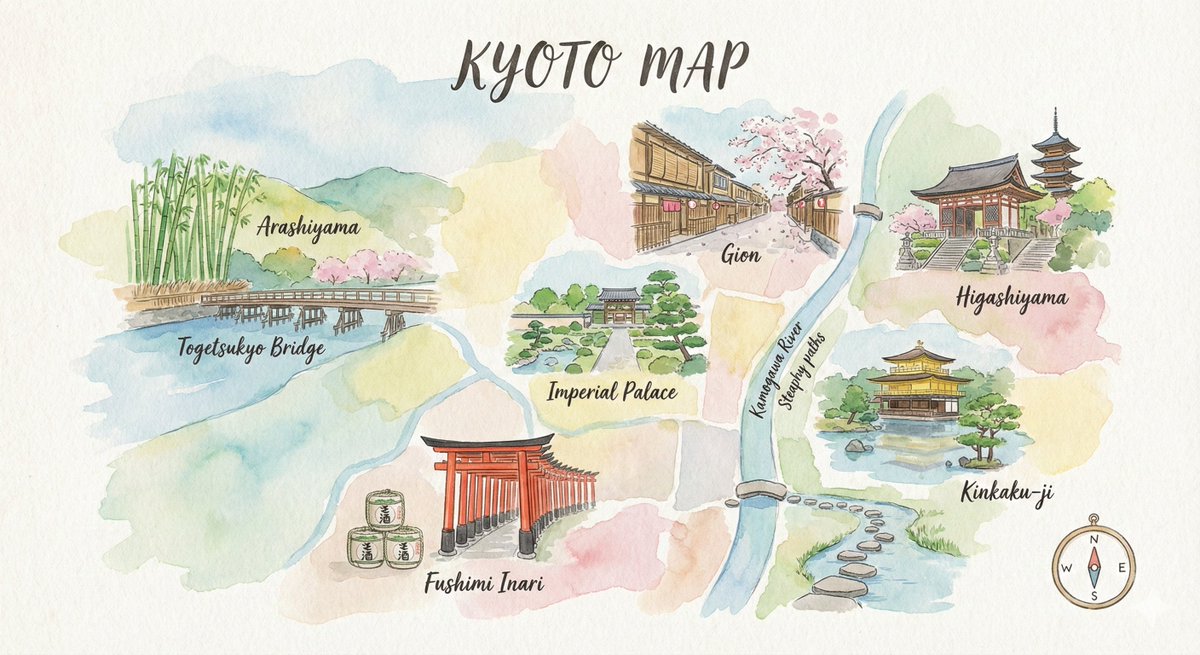 AI Prompt for Watercolor Cityscape Illustration - Infographic Poster