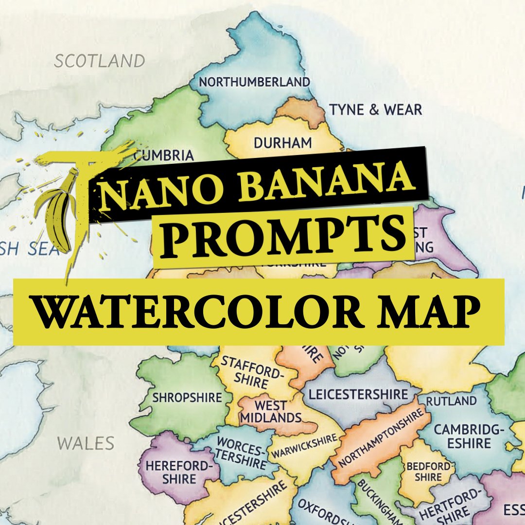AI Prompt for Watercolor Maps with Detailed Illustration