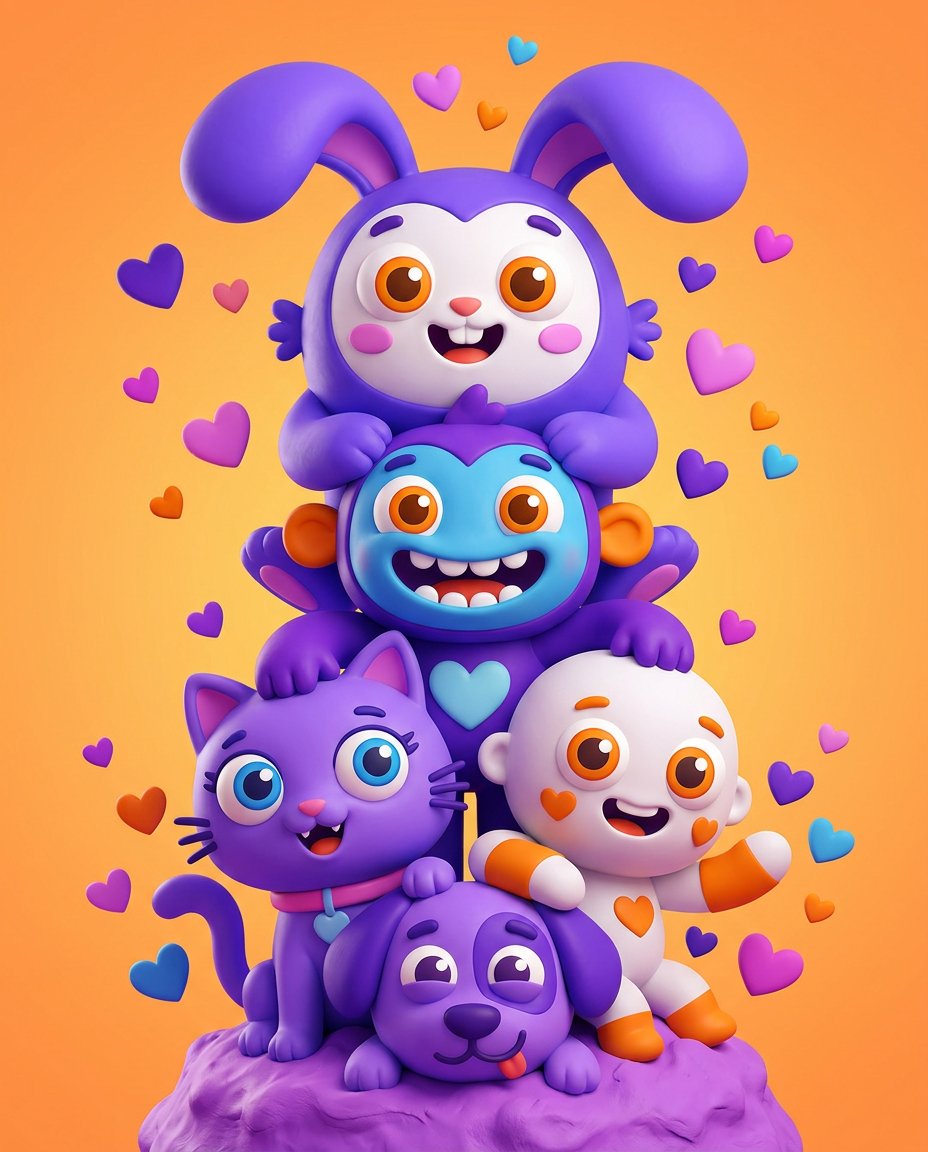 AI Prompt for Whimsical 3D Cartoon Creatures Formation
