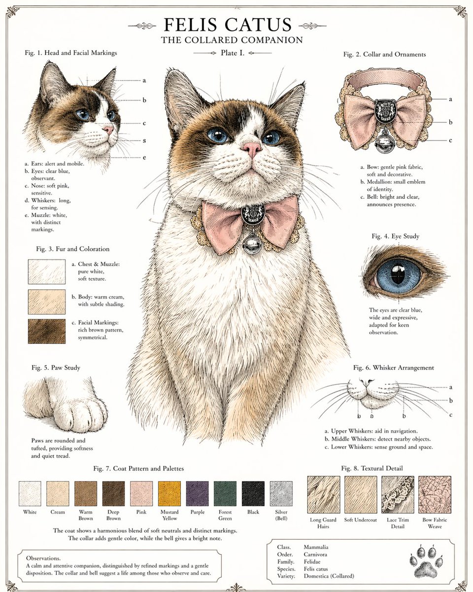 AI Prompt for Whimsical Cat Illustration: Create a Vintage Cat Reference Sheet