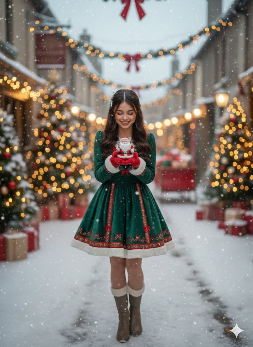 AI Prompt for Whimsical Christmas Portrait with Santa's Sleigh