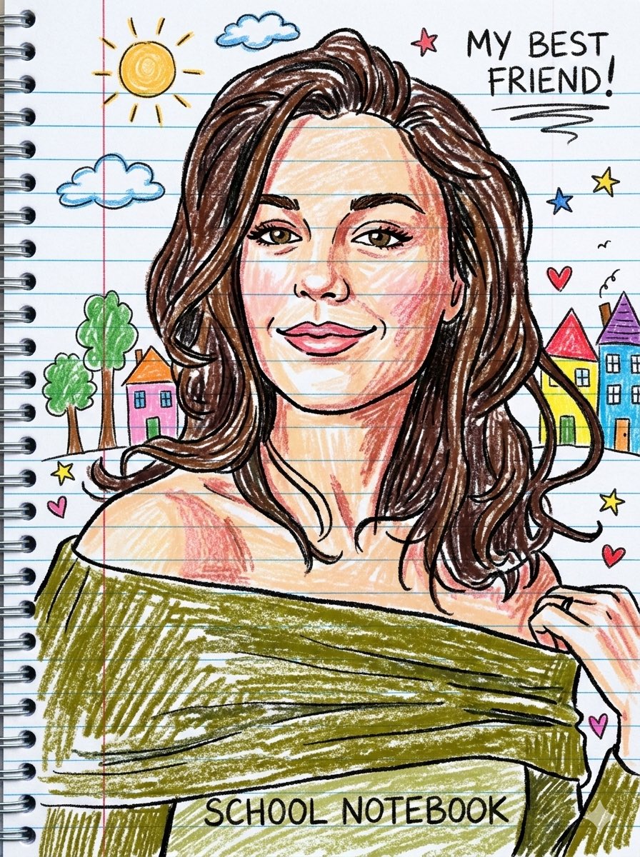AI Prompt for Whimsical Crayon Illustrations in a Colorful Notebook Style