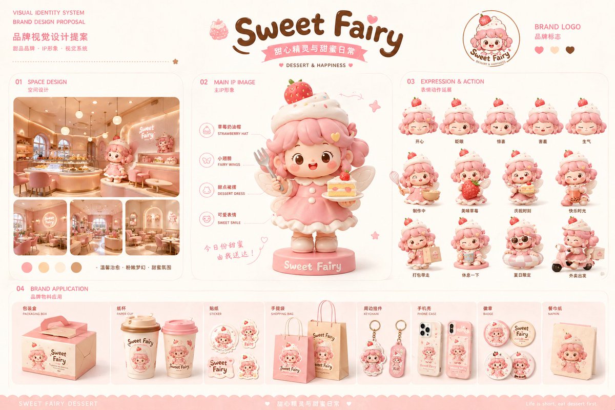 AI Prompt for Whimsical Dessert Branding Concepts with 3D Illustrations