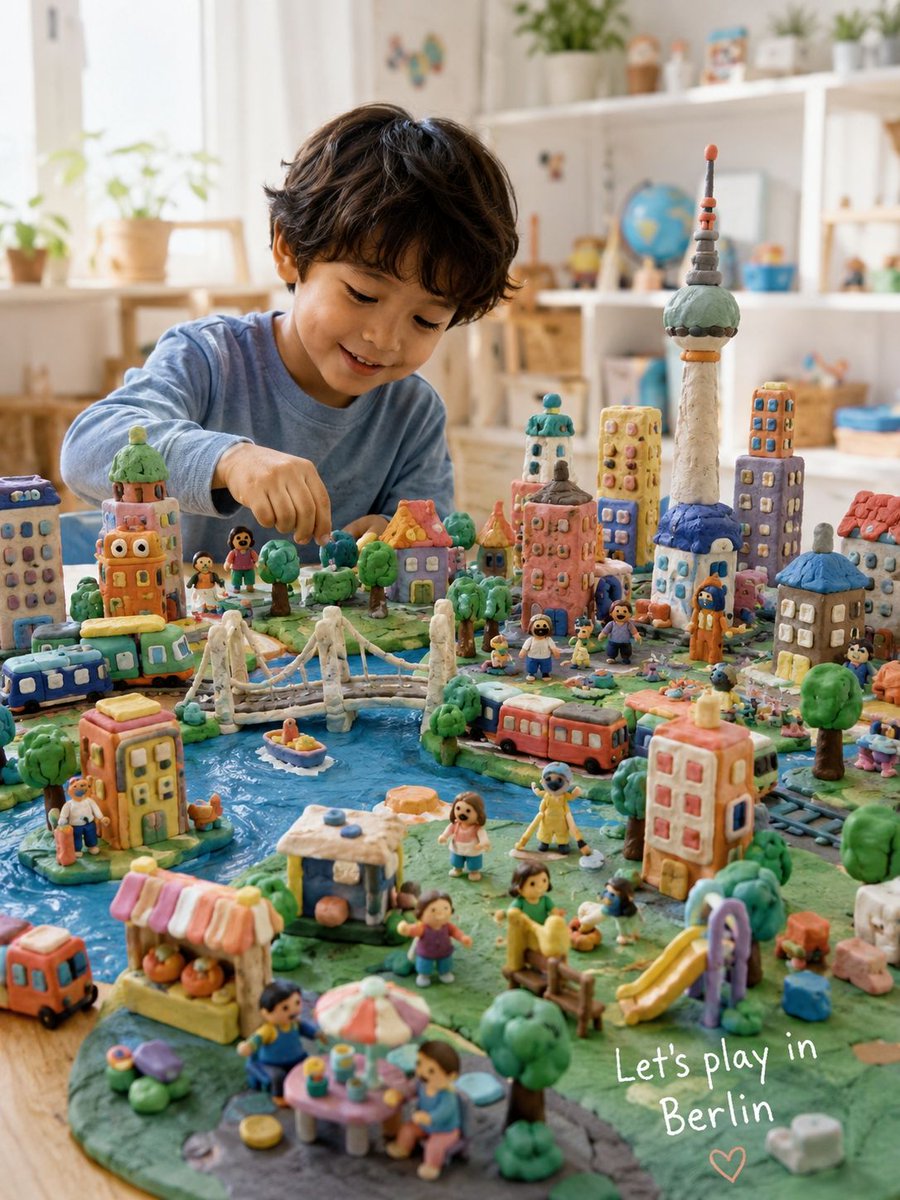 AI Prompt for Whimsical Play-Doh City Scene - Generate Handmade Artificial City Illustration