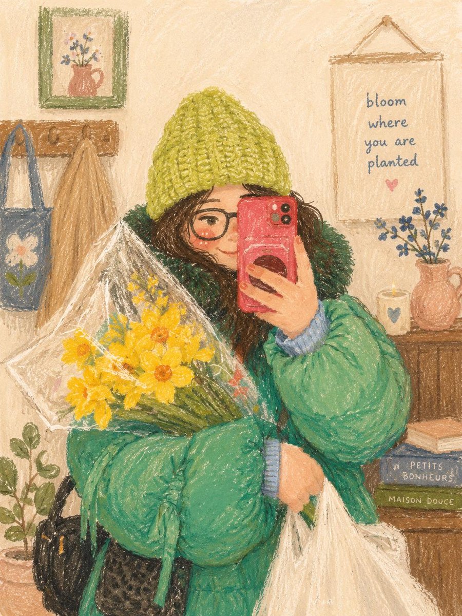 AI Prompt for Whimsical Selfie Illustration with Retro Vibes