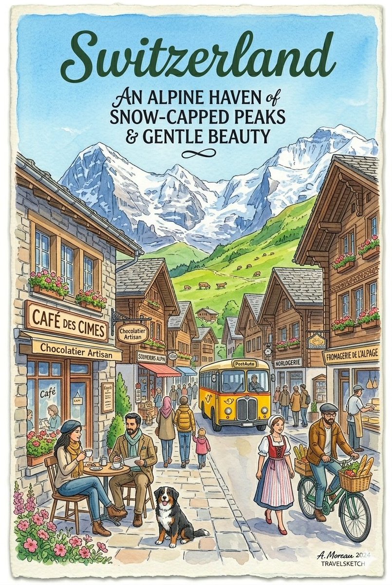 AI Prompt for Whimsical Watercolor Travel Illustrations
