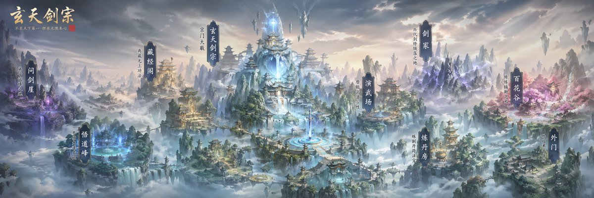 AI Prompt for Xianxia Cultivation Sect Map with 10 Labeled Locations