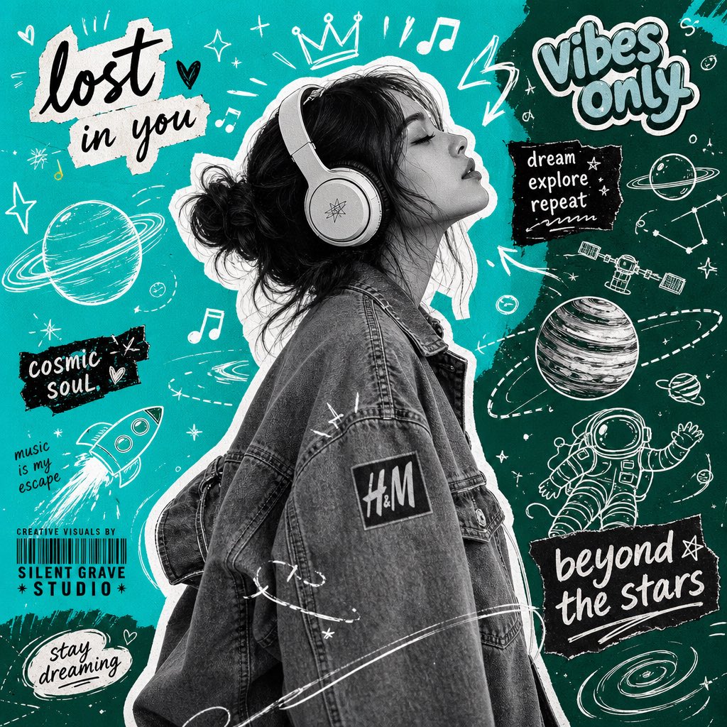 AI Prompt for Y2K-Inspired Collage Poster with Hand-Drawn Doodles