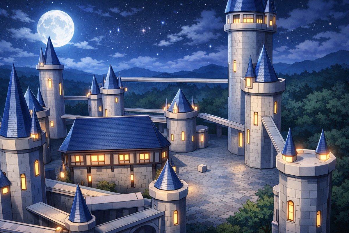 AI Prompt: Generate a Vibrant Anime Fantasy Castle Background for Visual Novels or RPGs