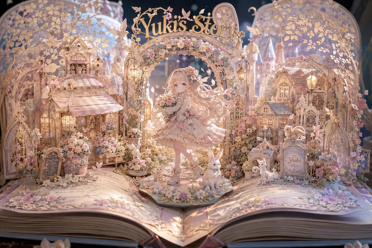 AI Prompt: Generate a Whimsical Anime Pop-Up Book Scene