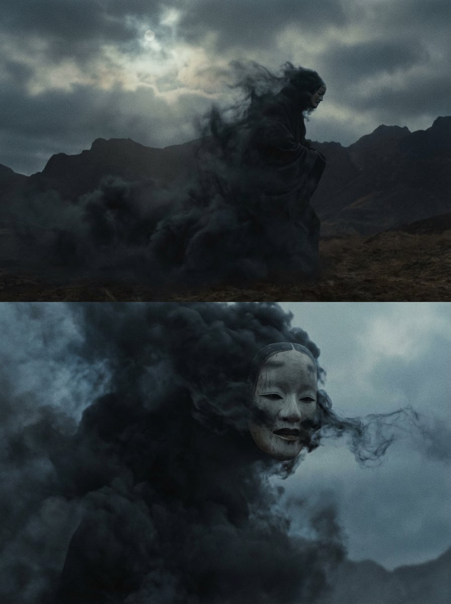 AI Prompt: Generate Enormous Abstract Enemy Character in Dark Cyberpunk Landscape