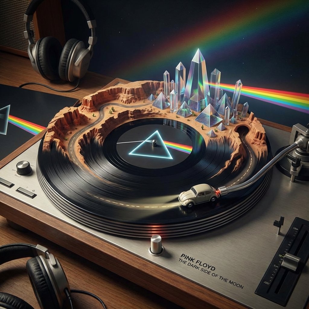 AI Prompt: Generate Interactive Music Album Visualizations on Vinyl Records