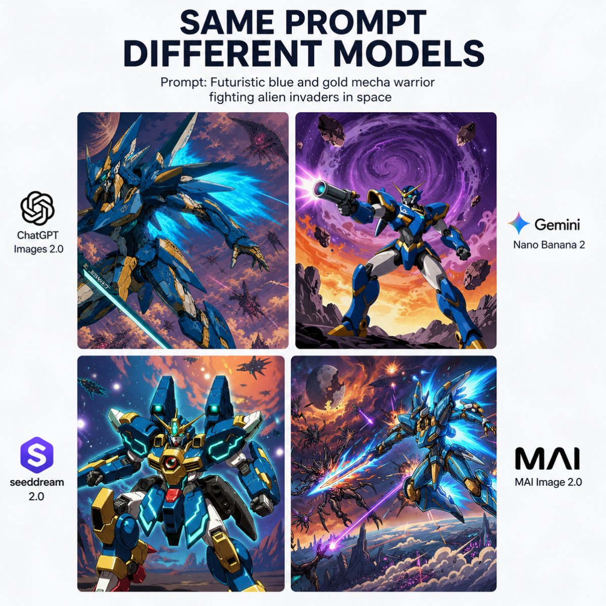 AI Prompt: Generate Mecha Comparison Posters for Social Media
