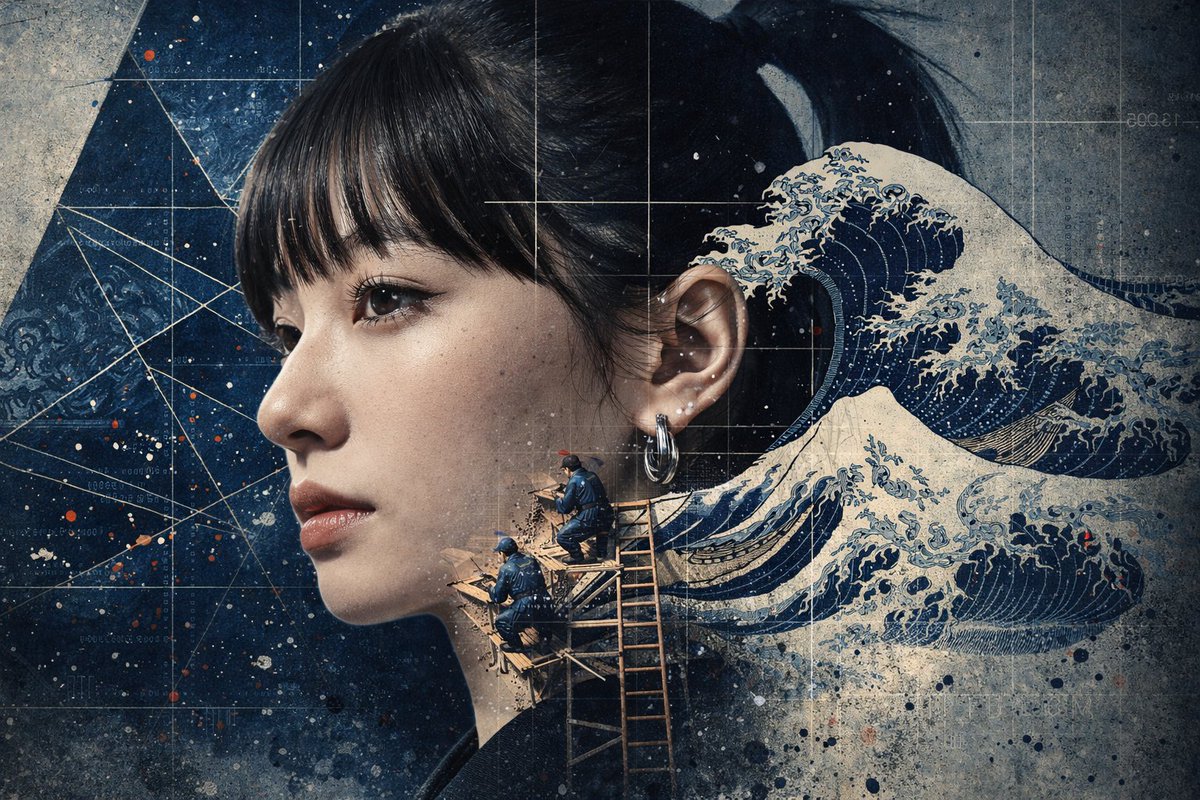 AI Prompt: Generate Photorealistic Portrait with Ukiyo-e and Industrial Fusion