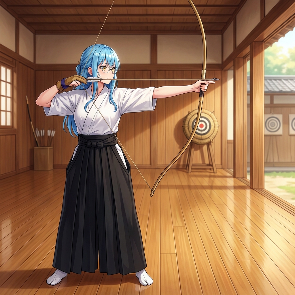 AI Prompt: Traditional Japanese Kyudo Archery Attire Image