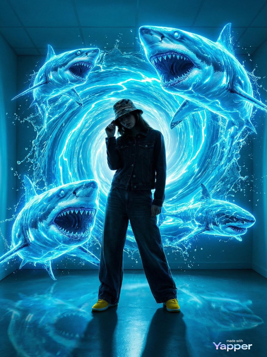 AI Prompt: Urban Fantasy Summoning Scene with Liquid Sharks - Generate Vivid Scene