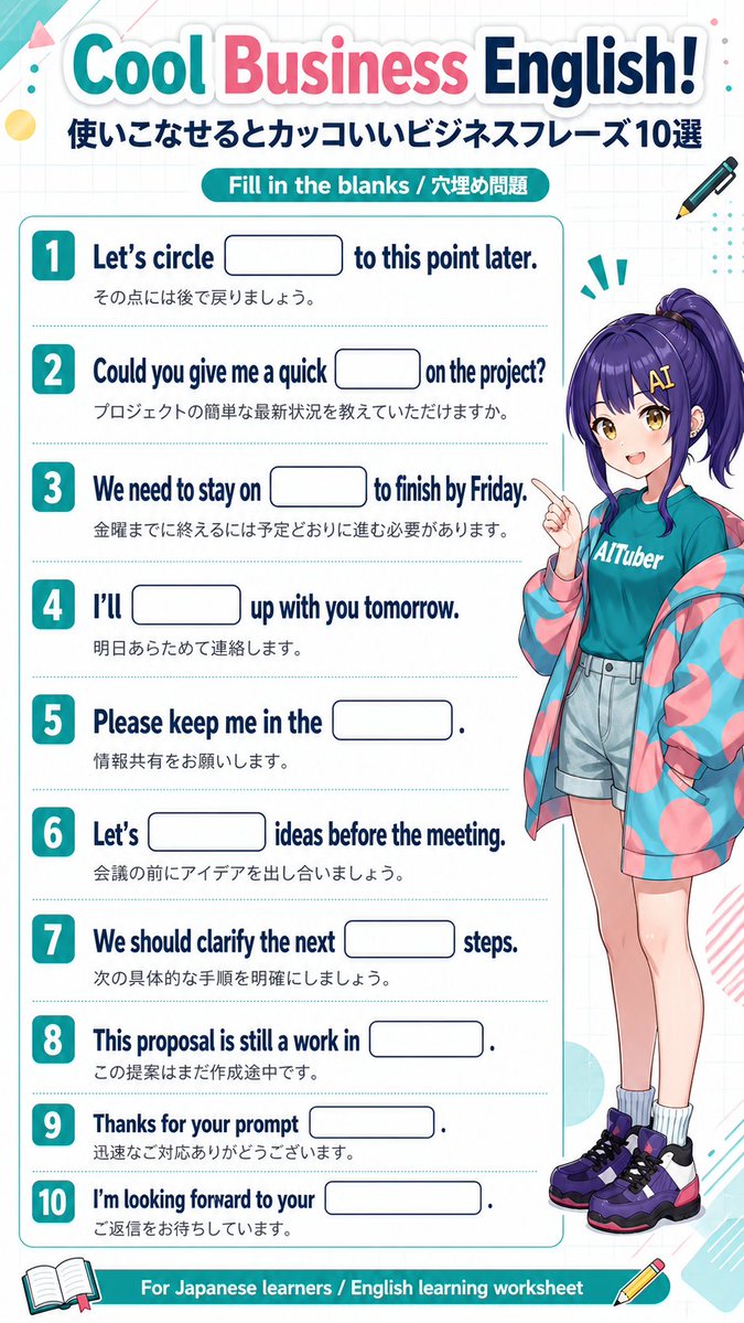 AI Prompts for Animated Business Quiz Posters with Anime Mascots