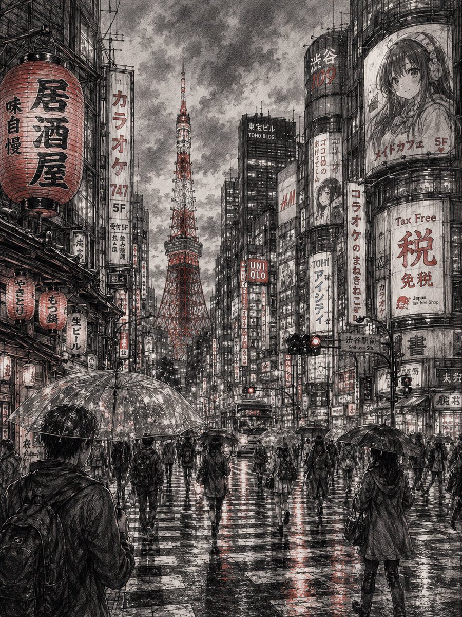 Anime Cityscape AI Prompt: Generate Retro-Futuristic Comics Conjuring Neon-Lit Skyscrapers