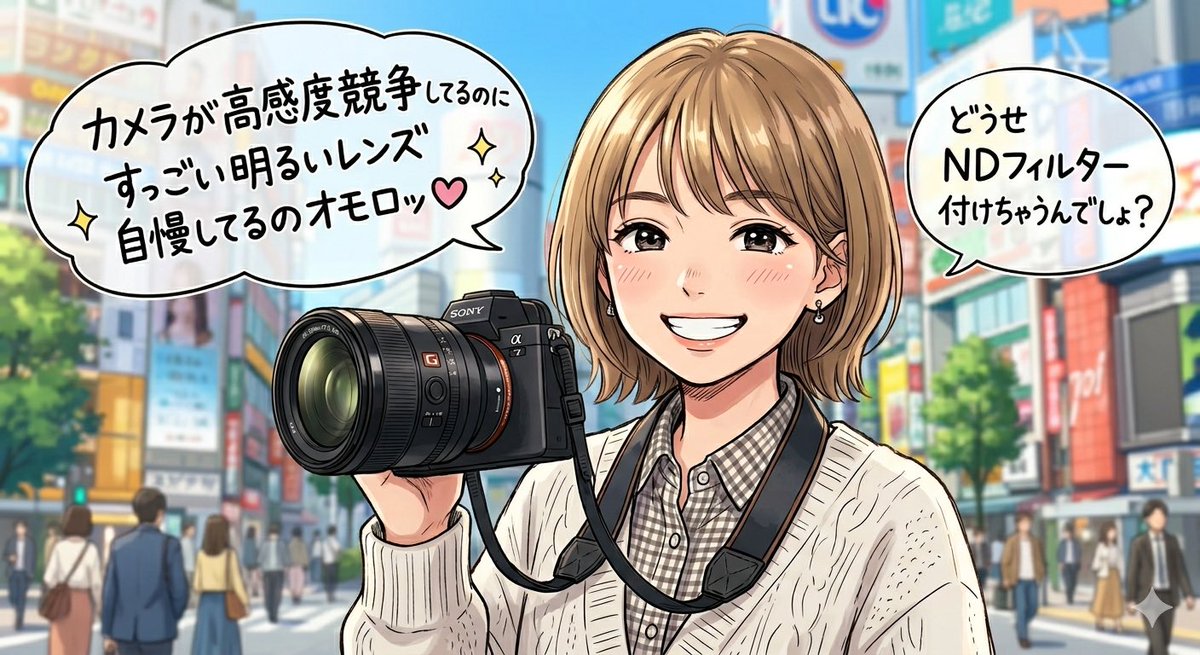 Anime Girl Photographer with Camera in Shibuya Street Scene