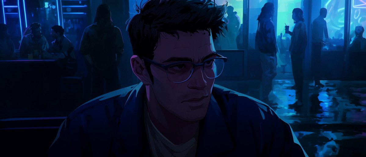 Censored Neon Noir Anime Portrait