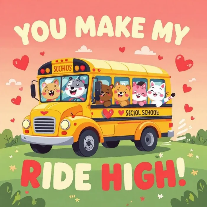 Colorful Cartoon Kids Illustration: Animals on Bus for Kids