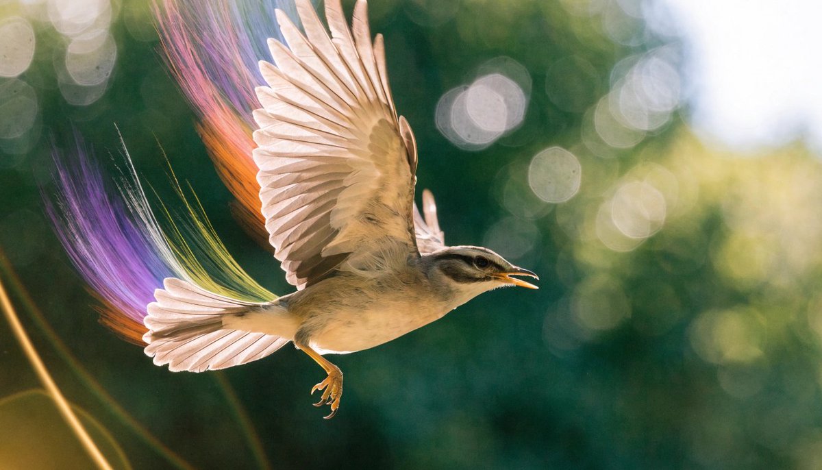 Create Realistic Bird in Flight with Artistic Accents: AI Image Generation Prompt