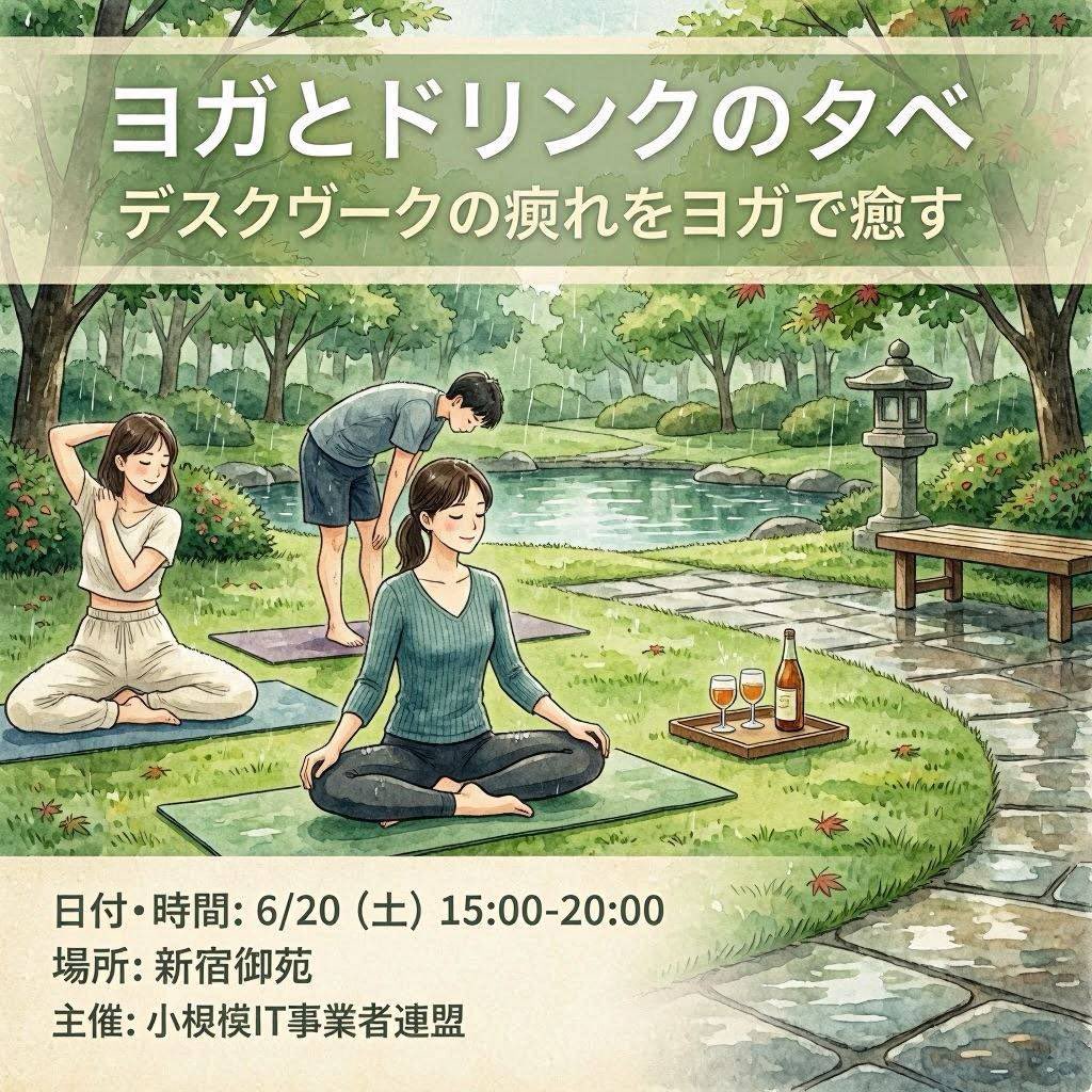 Generate AI Illustration: Yoga Event Flyer with Watercolor Style