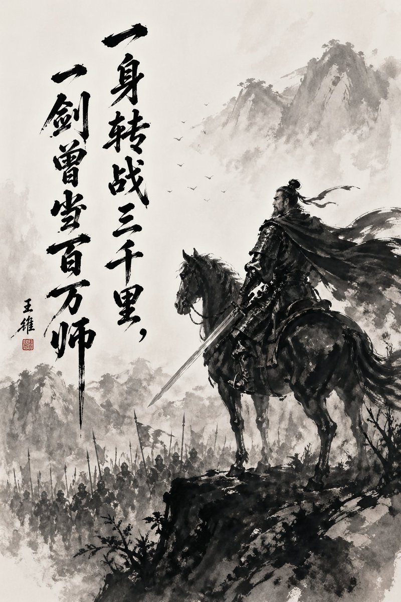 Generate Cinematic Chinese-Style Art: AI Prompt for Fantasyポート<Longorse Warrior Poster旅odorior