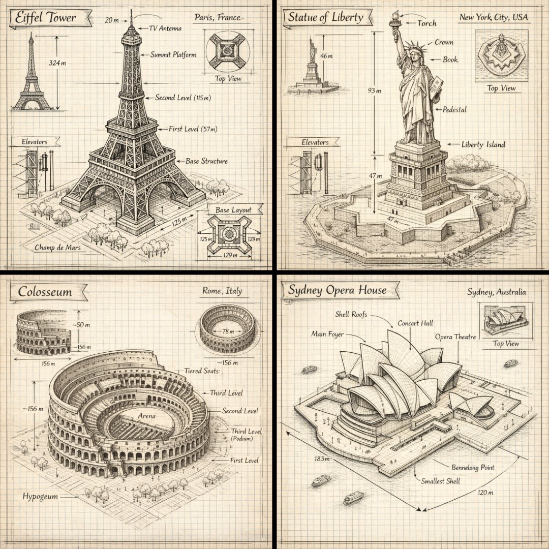Hand-Drawn Isometric Schematic Diagram of [LANDMARK]