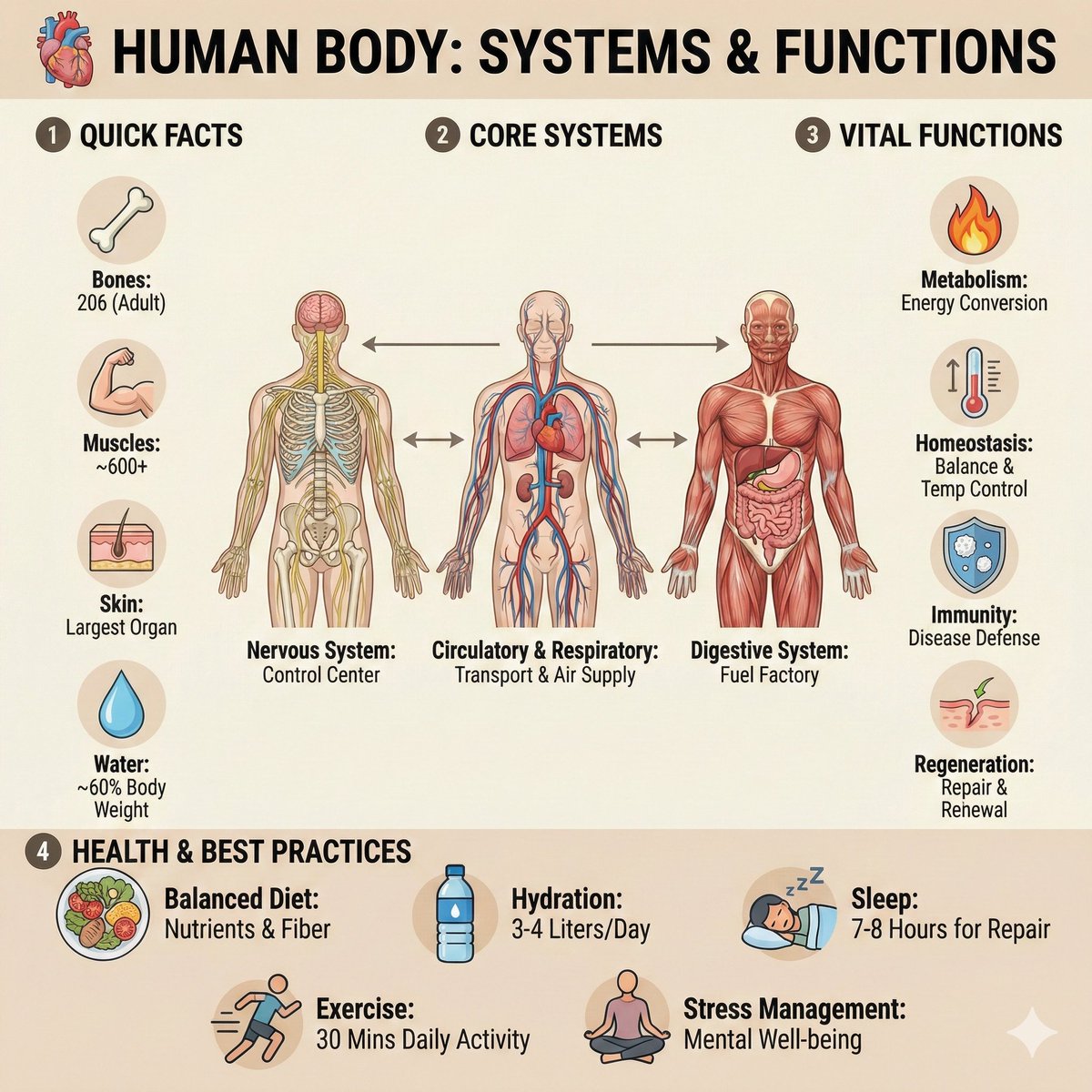 HUMAN BODY Ultra-Clean Anatomy Infographic
