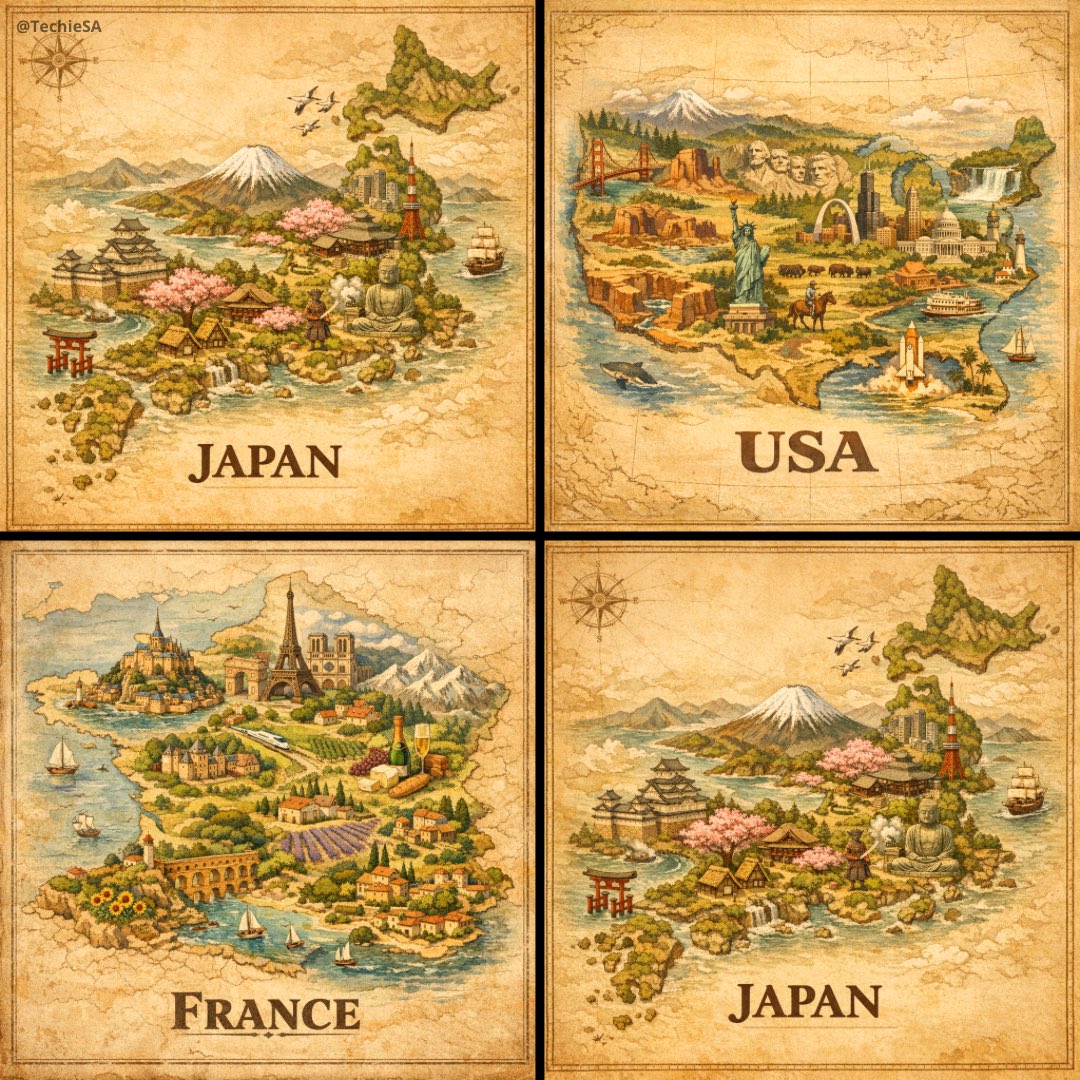 Isometric Vintage Country Map Illustration Prompt