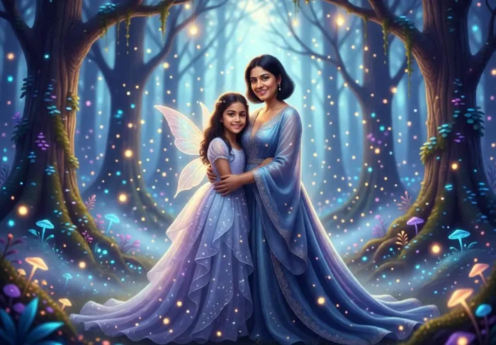 Magical Mother and Daughter Fantasy Image