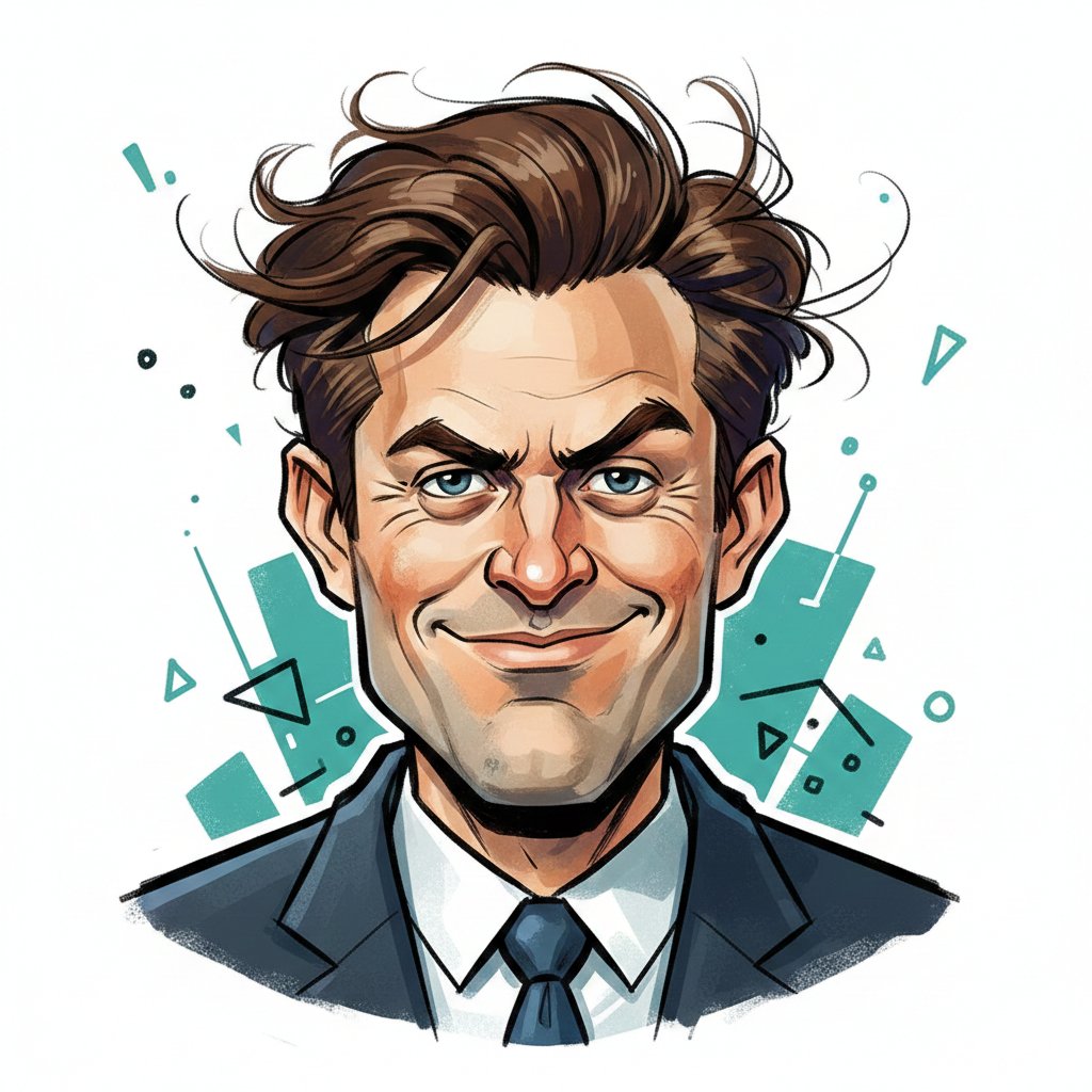Man Editorial Caricature Illustration