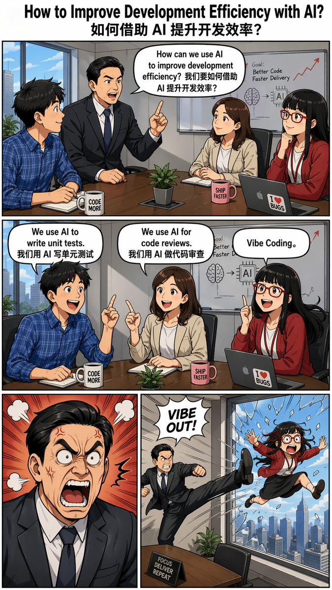 Out the Window AI Meme Comic: Boss Kicks Employee