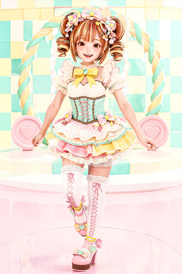 Pastel Sweet Lolita AI Doll Dress-Up Character