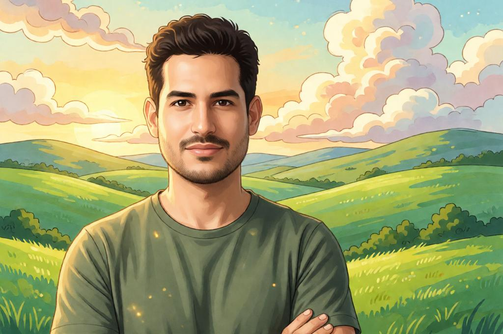 Photoreal Face in Ghibli Landscape Portrait