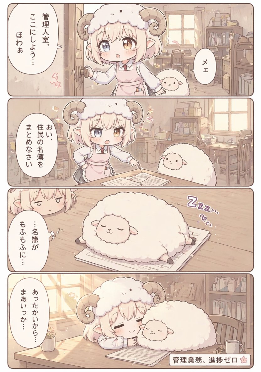 Prompt for Chibi Office Scene with Sheep Species