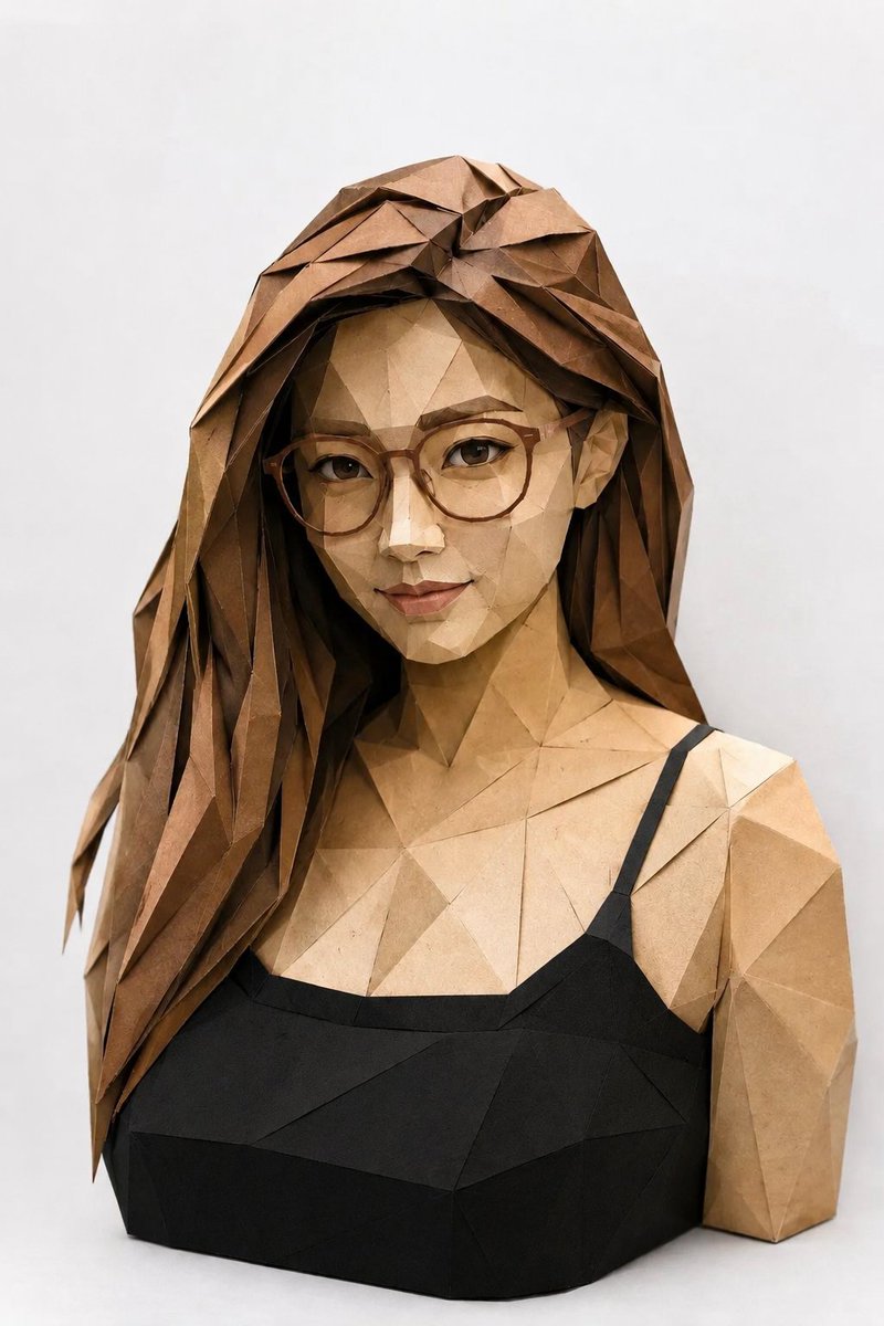 Prompt for Highly Detailed, Geometric Origami Portraits with Realistic Paper Textures