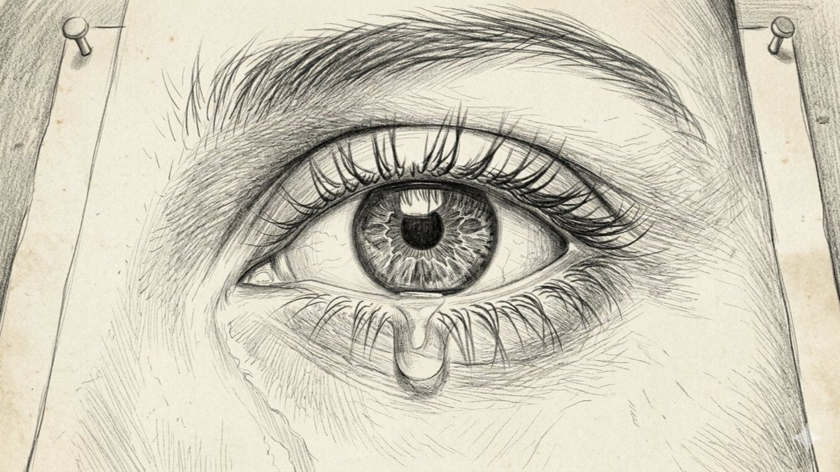 Sorrowful Eye Pencil Sketch Art Prompt