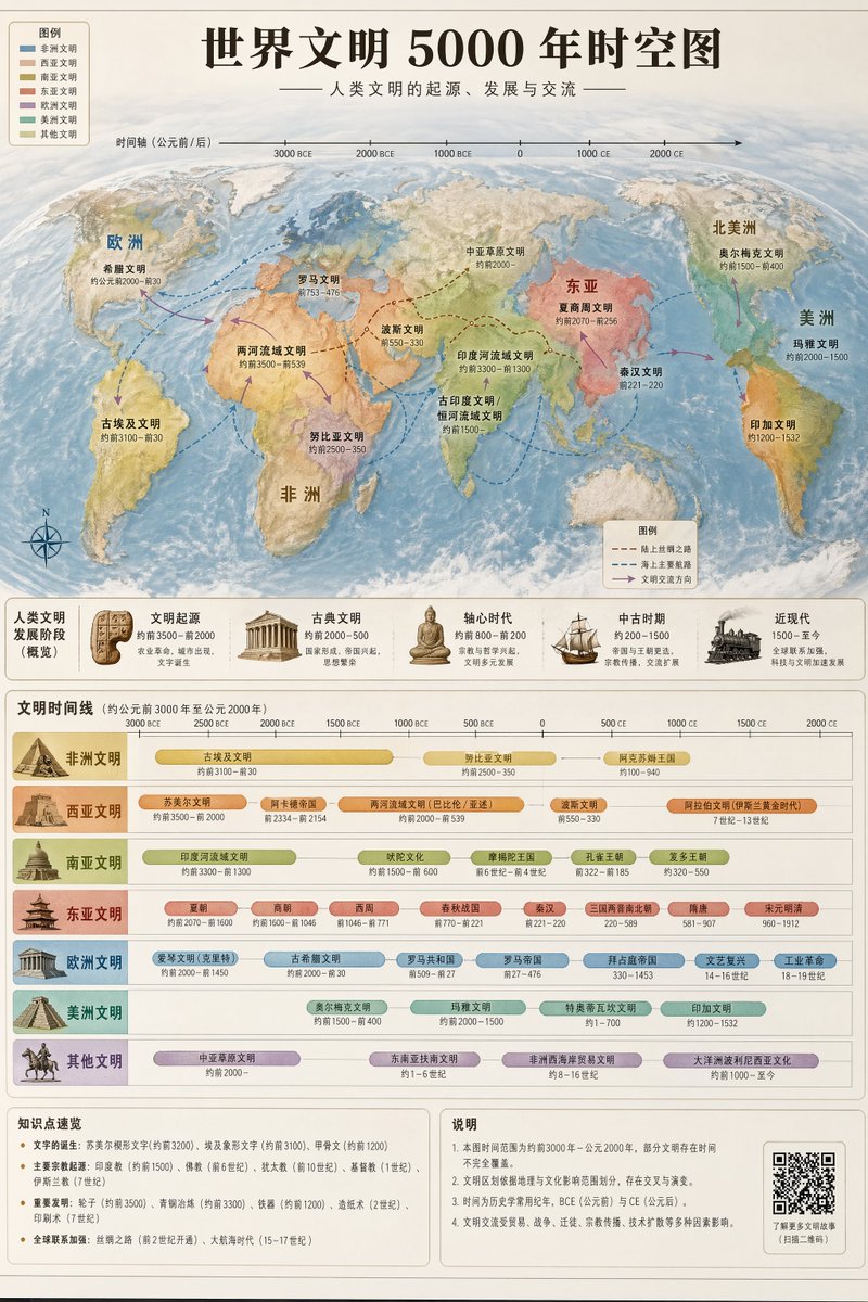 AI Prompt for 5000-Year World Civilization Infographic