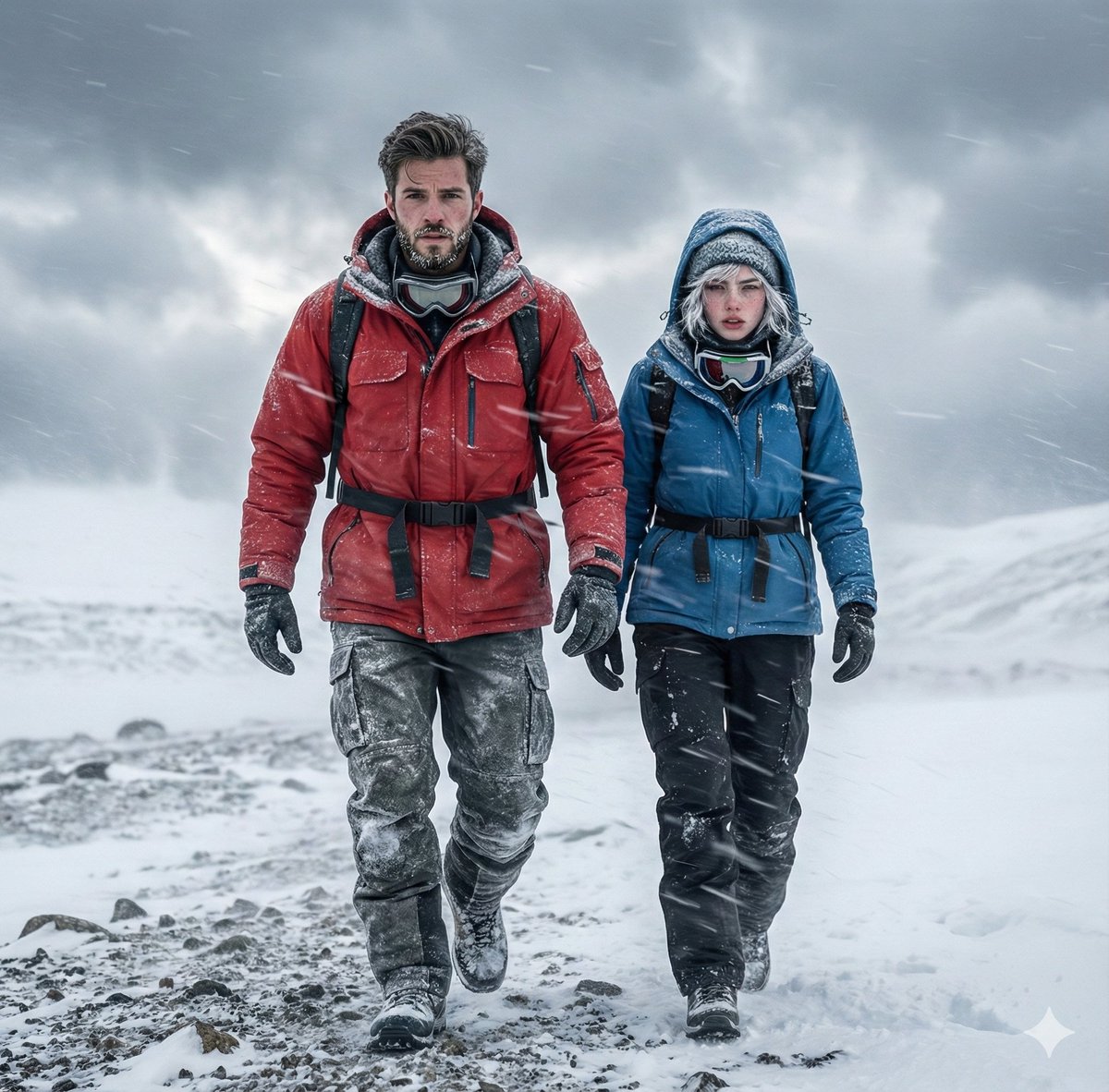 AI Prompt for Dramatic Alaskan Landscape with Couple
