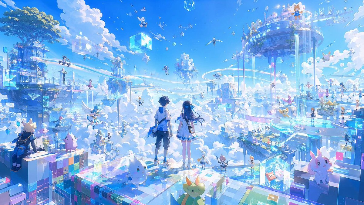 AI Prompt for Epic Anime Fantasy Sky City Scenery