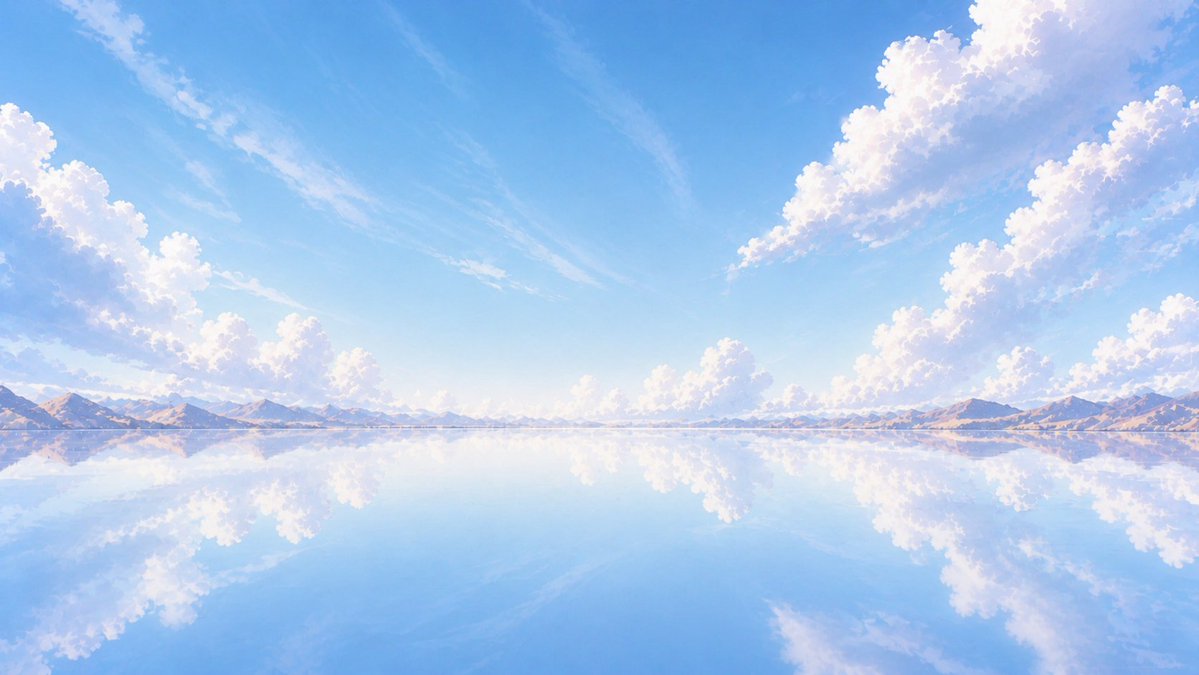AI Prompt for Anime Landscape Backgrounds with Reflective Lake and Mountains