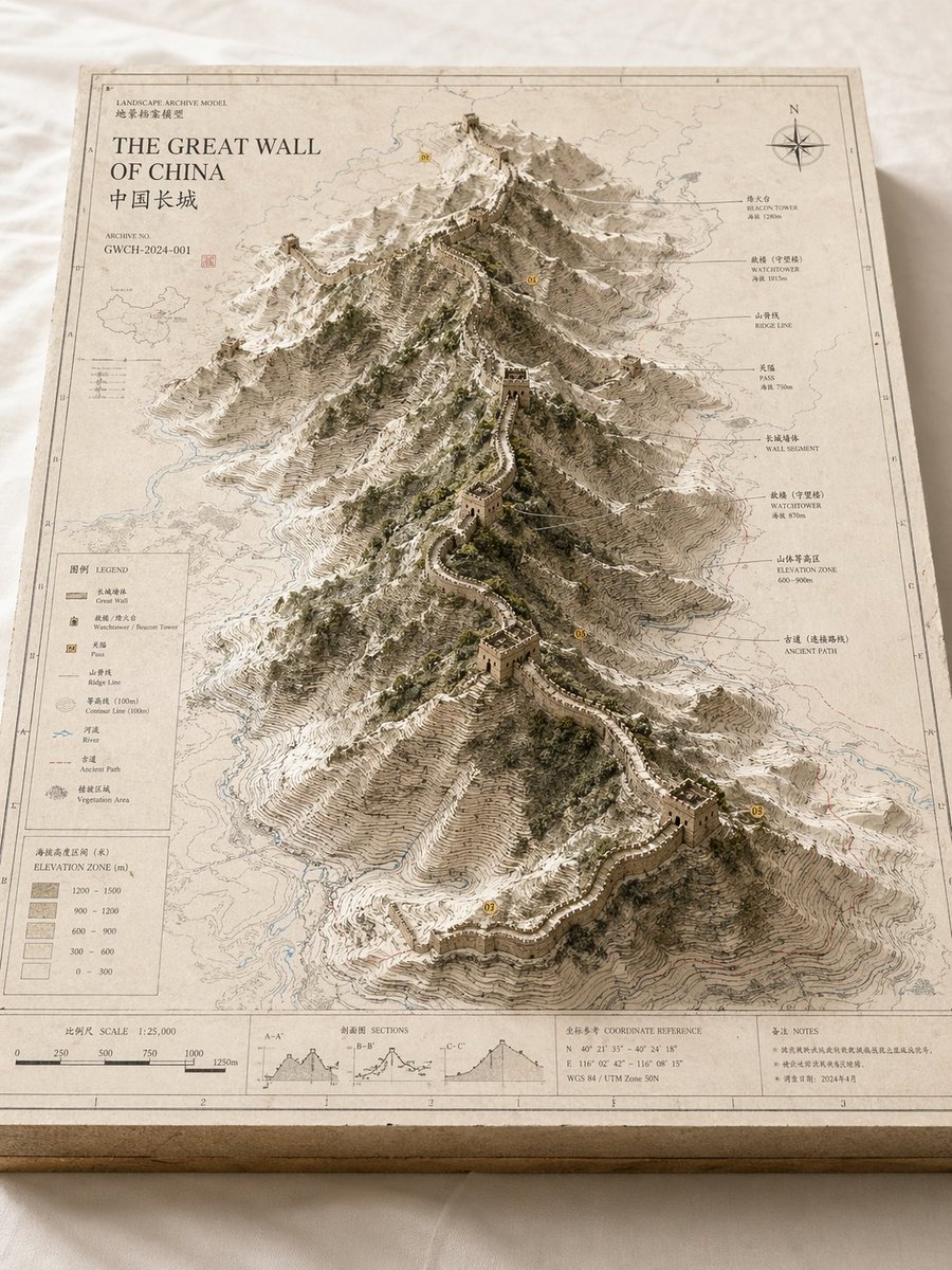 AI Prompt for Creating Professional Landscape Models with 3D Terrain and Annotations