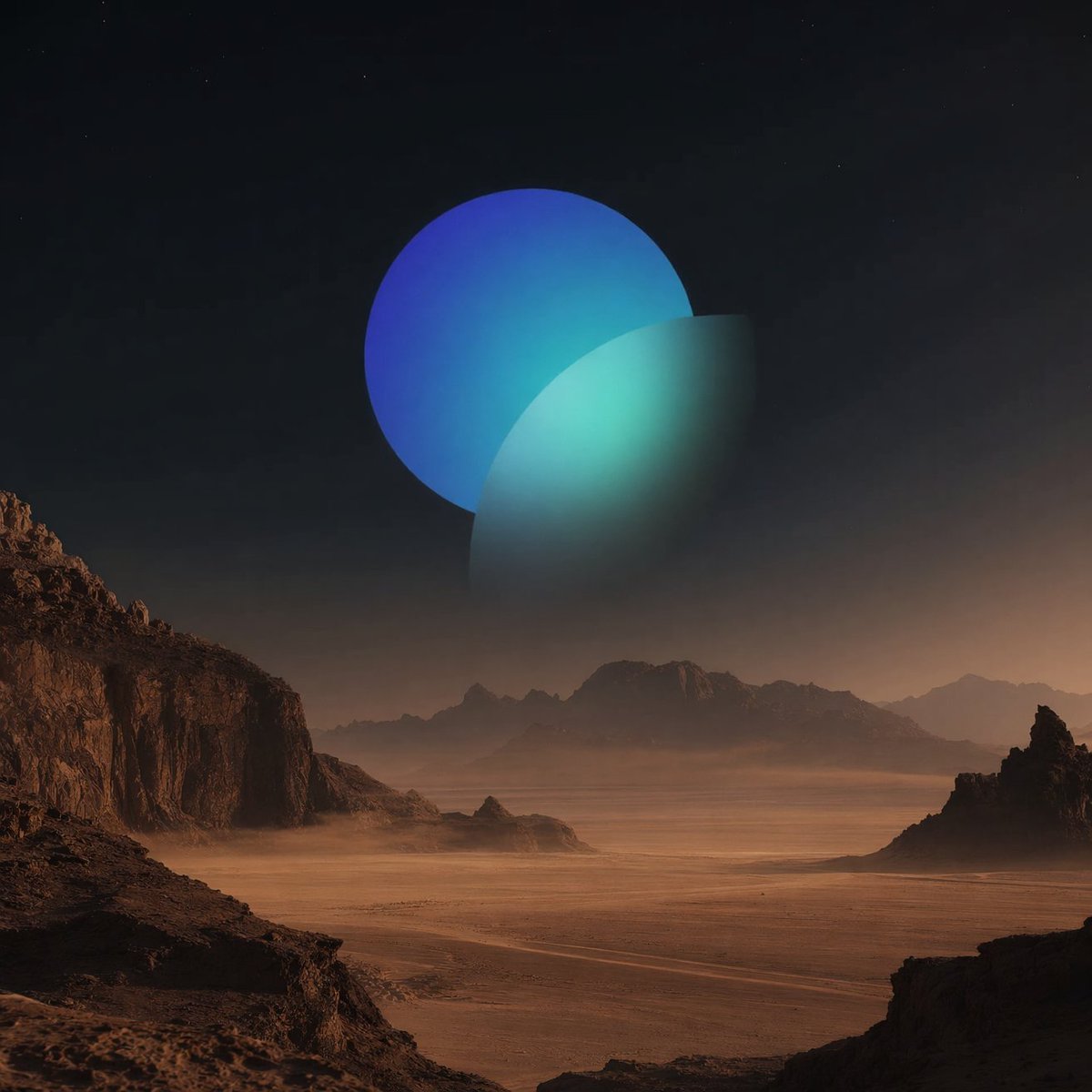 AI Prompt for Dreamy Cyberpunk Landscape with Glowing Planets