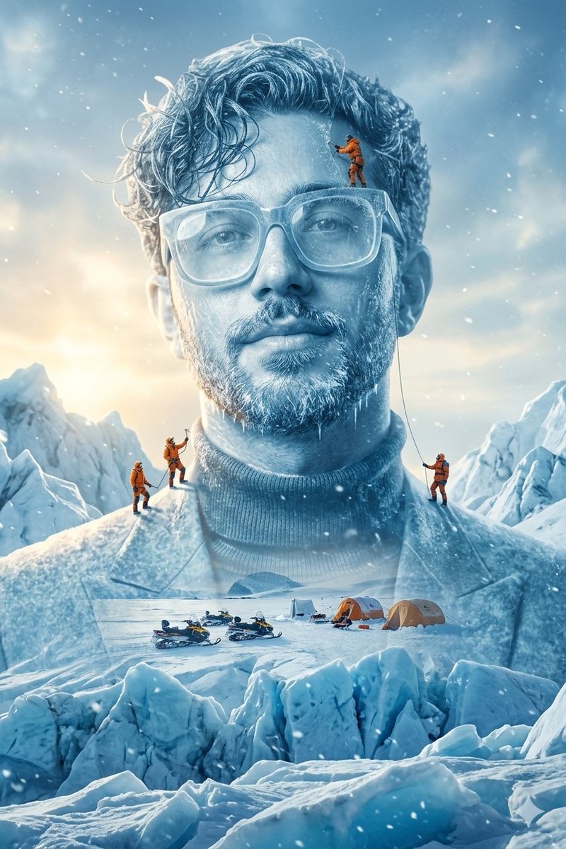 AI Prompt for Epic Ice Sculpture Landscape with Basecamp