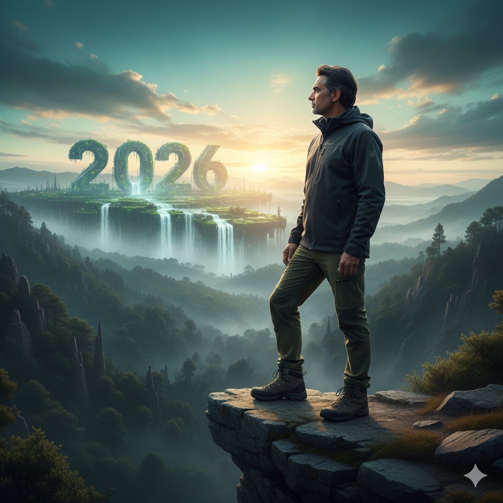 AI Prompt for Futuristic Cyberpunk Portrait with South Asian Man and Technological Landmark