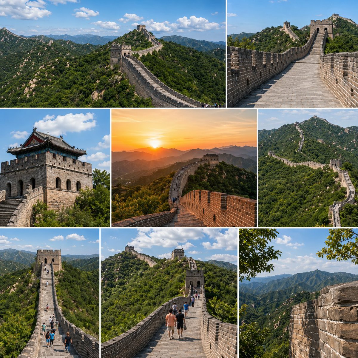 AI Prompt for Great Wall China Collage Art