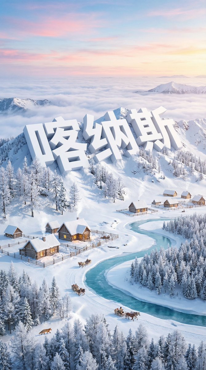 AI Prompt for Hyperealistic 3D Landscape Art: Kanas and Hemu Winter Scene