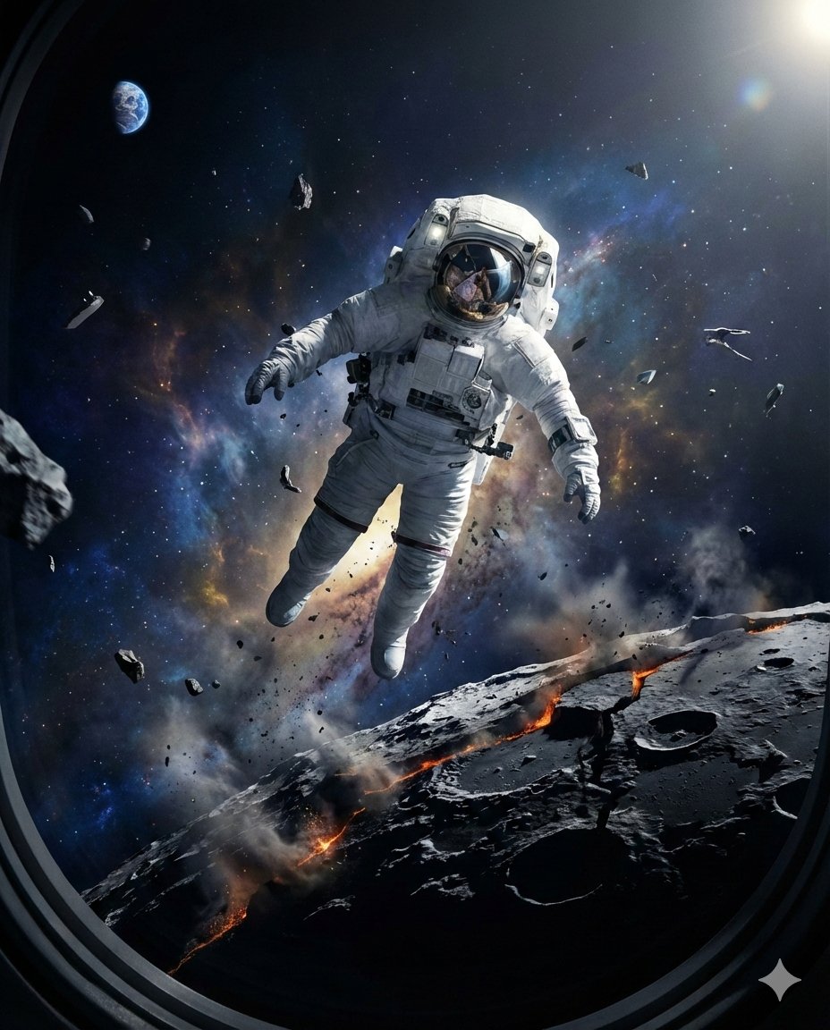 AI Prompt for Lunar Astronaut Scene in Ultra HD detail